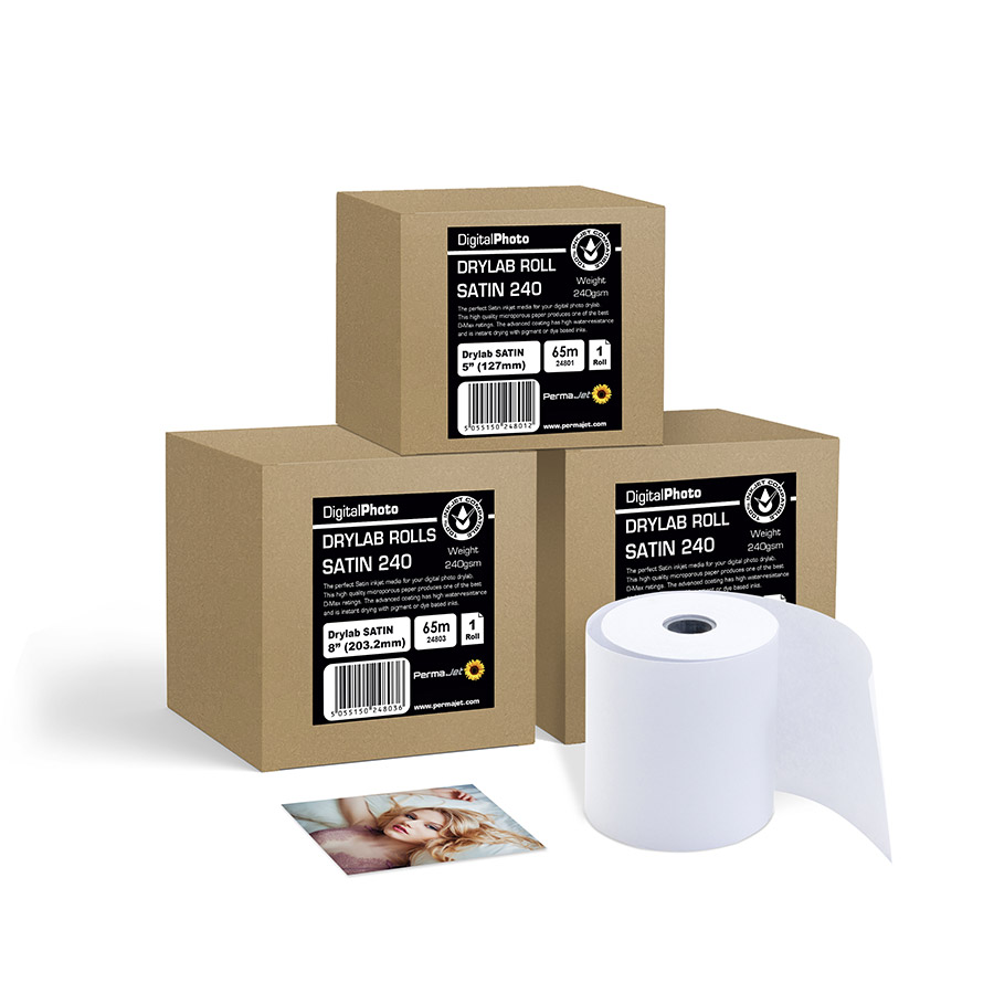 Permajet DryLab SATIN 240 – 8″ x 65m (20.3 cm x 65 m)