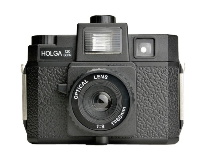 Holga 120GCFN mit Blitz