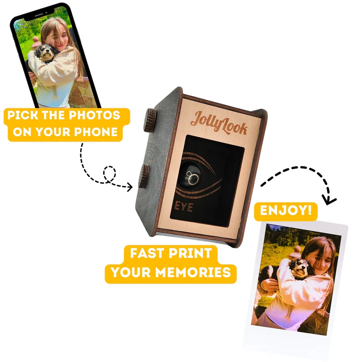 Jollylook EYE: The Smartphone Instant Photo Printer (stained Brown)