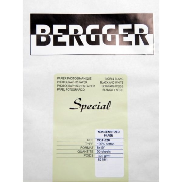Bergger COT-320 100% Cotton Uncoated Paper 20.3x25.4cm / 8x10&quot; (25 Sheets) 
