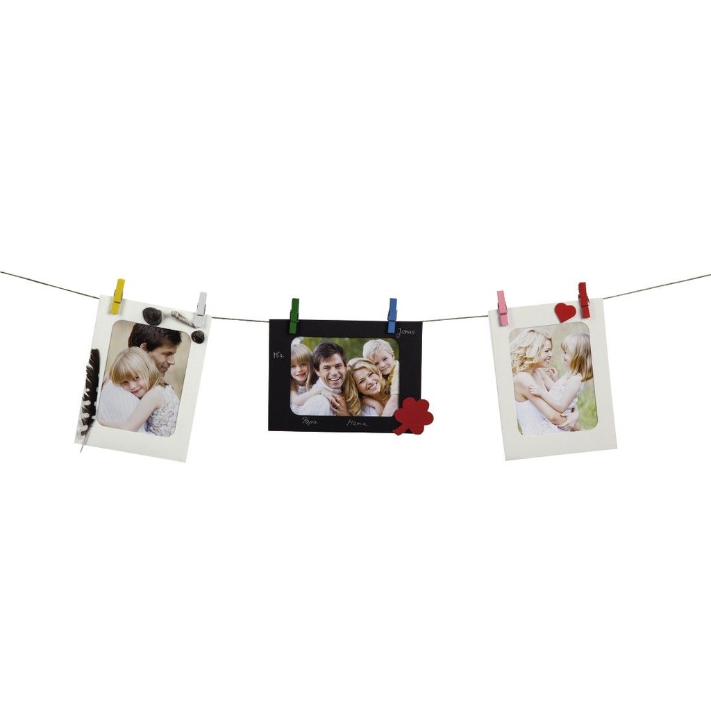 Hama Papierrahmen-Set mit Klammern und Schnur, farblich sortiert