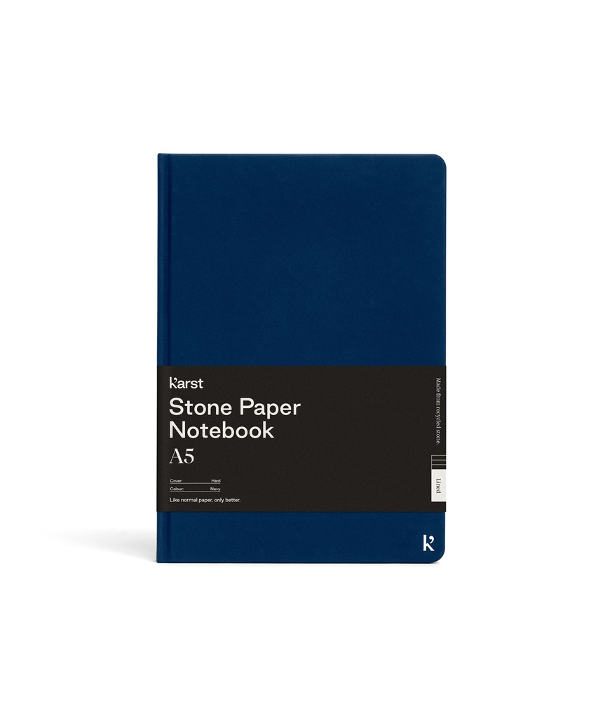 Karst Stone Paper A5 Hardcover Notebook - Navy (Blank)