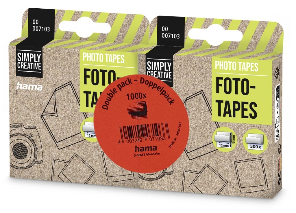Hama Fototape-Spender, 2x500 Tapes, Doppelpack