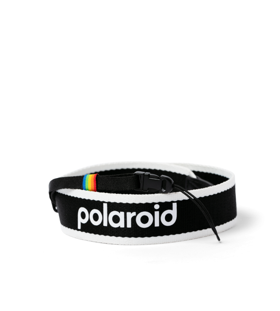Polaroid Camera Strap (flat, black&white)