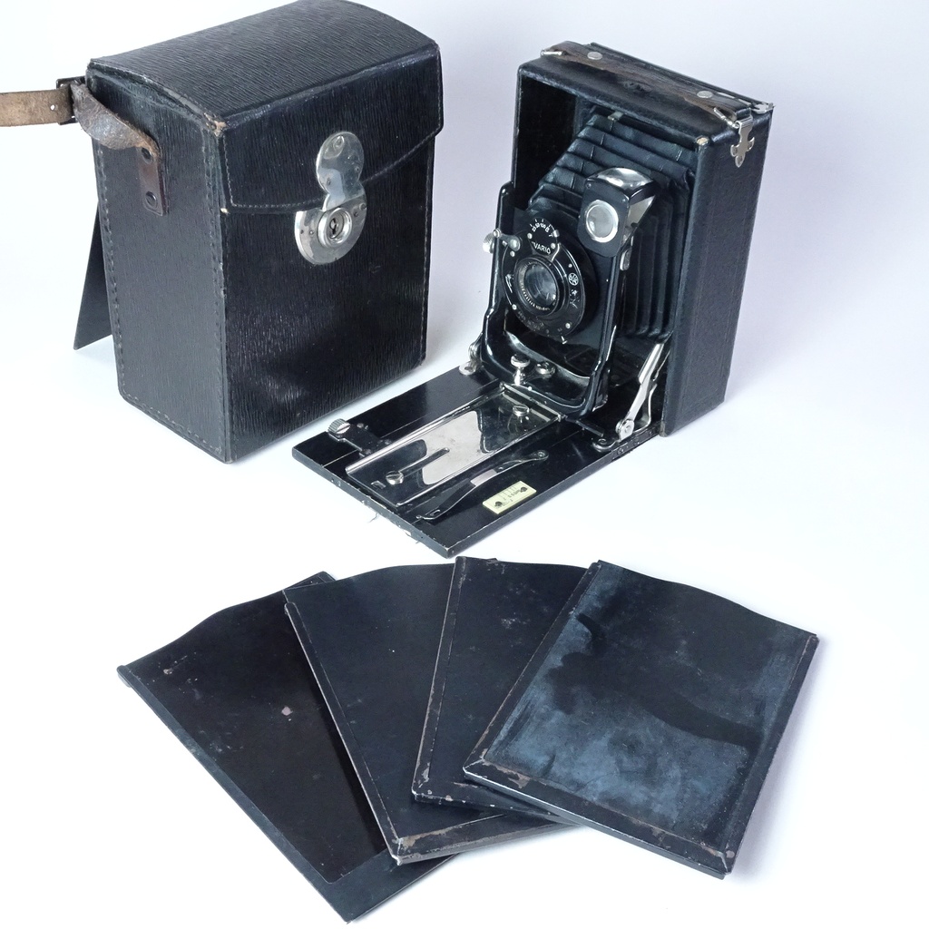 Balgenkamera inkl. Halter und Tasche