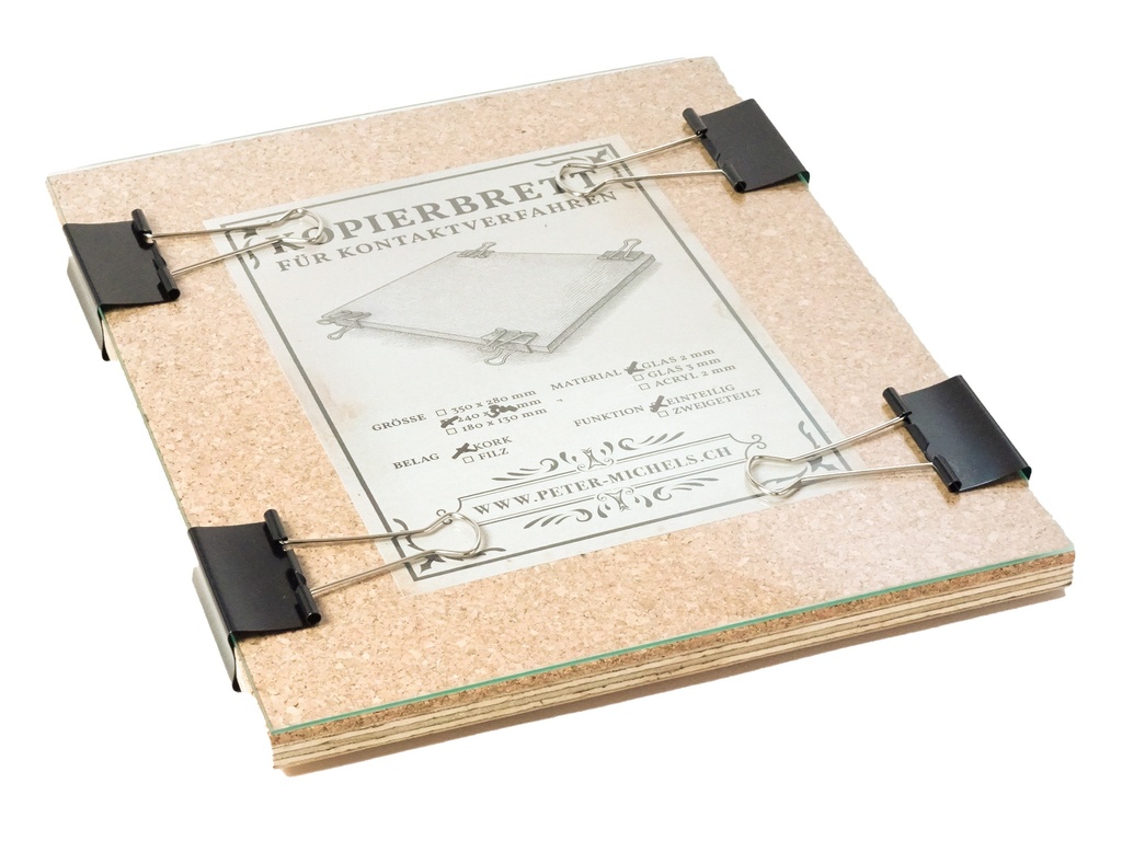 Kontaktbrett für Kontaktkopien 28x35cm (Kork/Glas)