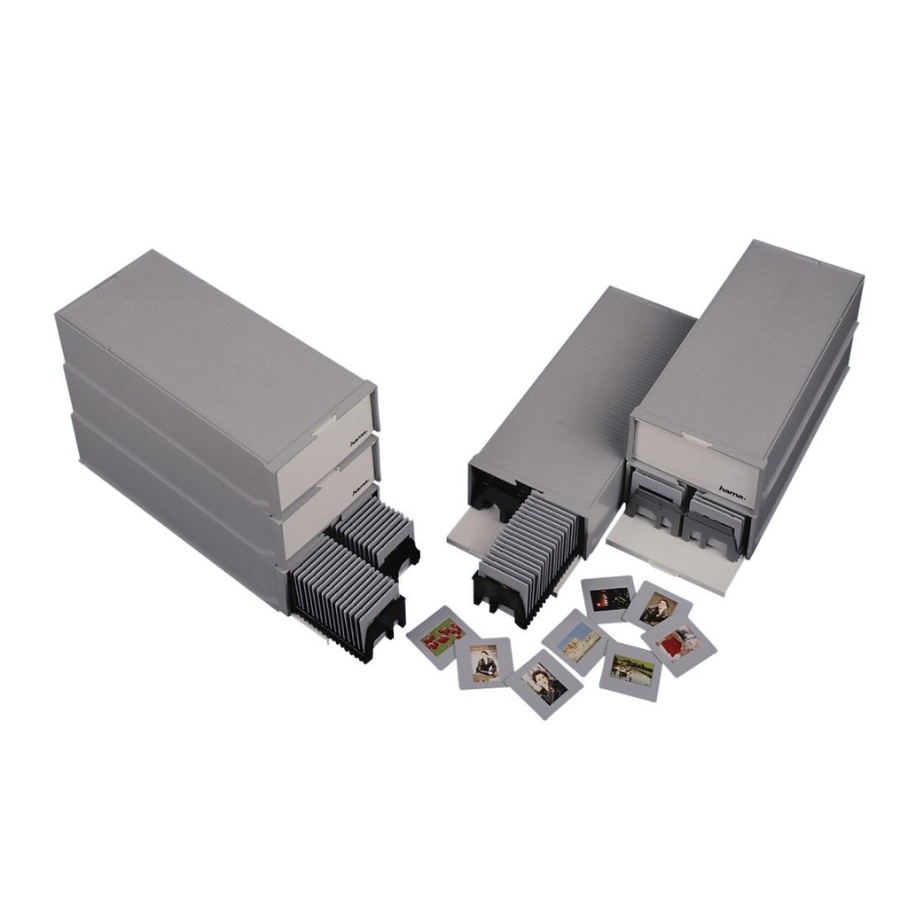 Hama Diastapelbox "100", mit 2 Magazinen für je 50 Dias, 2-er-Pack