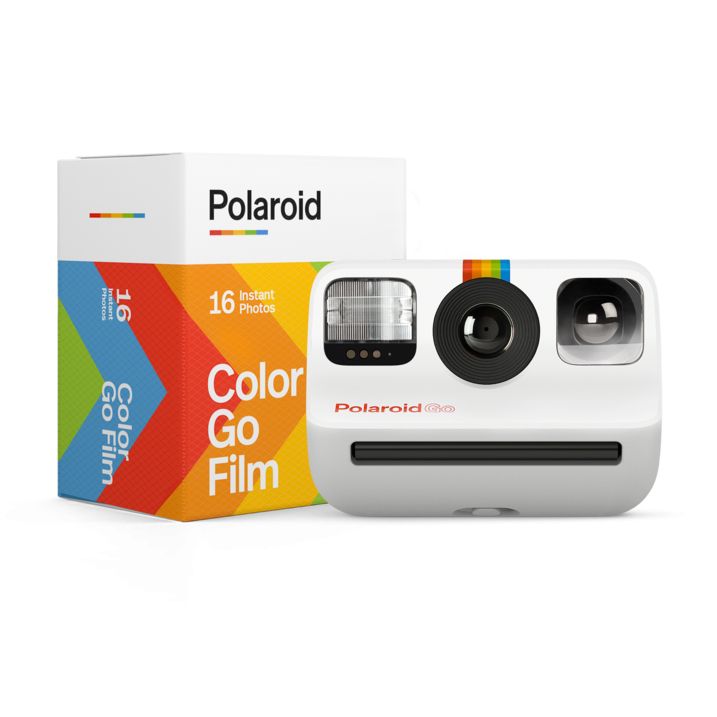 Everythingbox Polaroid GO camera (white) + Polaroid GO colour film (2 x 8 photos) - Gen 1